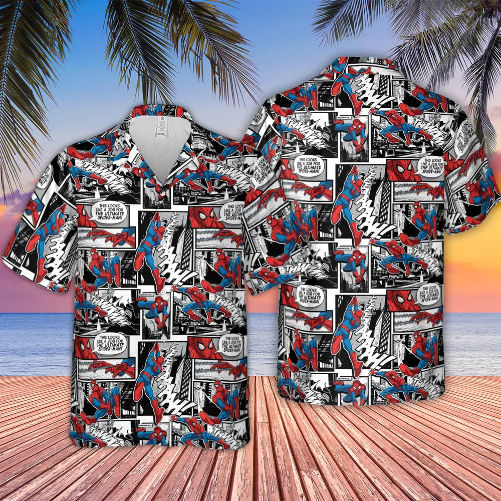 Spider Man Comic Pattern Hawaiian Shirt - 2