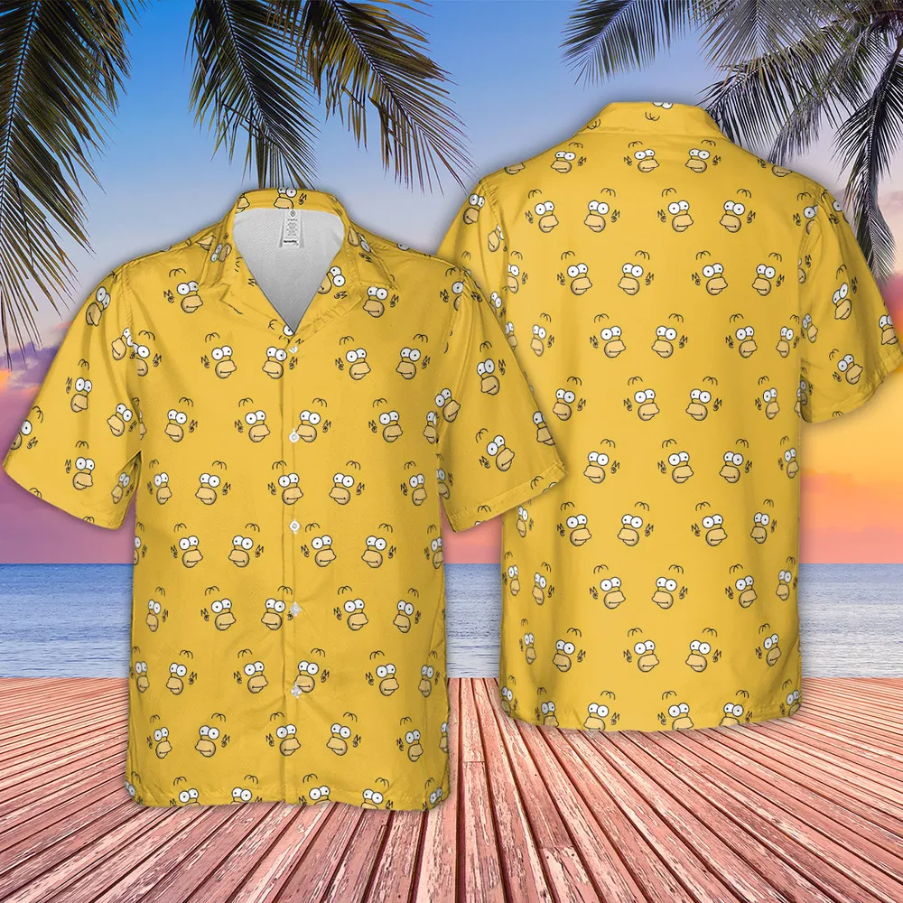 Homer Simpson Pattern Hawaiian Shirt - 2