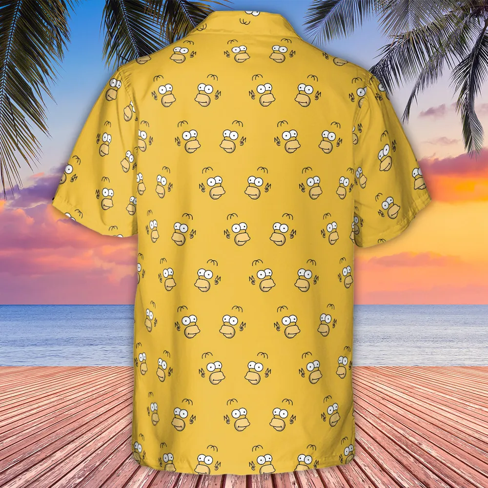 Homer Simpson Pattern Hawaiian Shirt - 3
