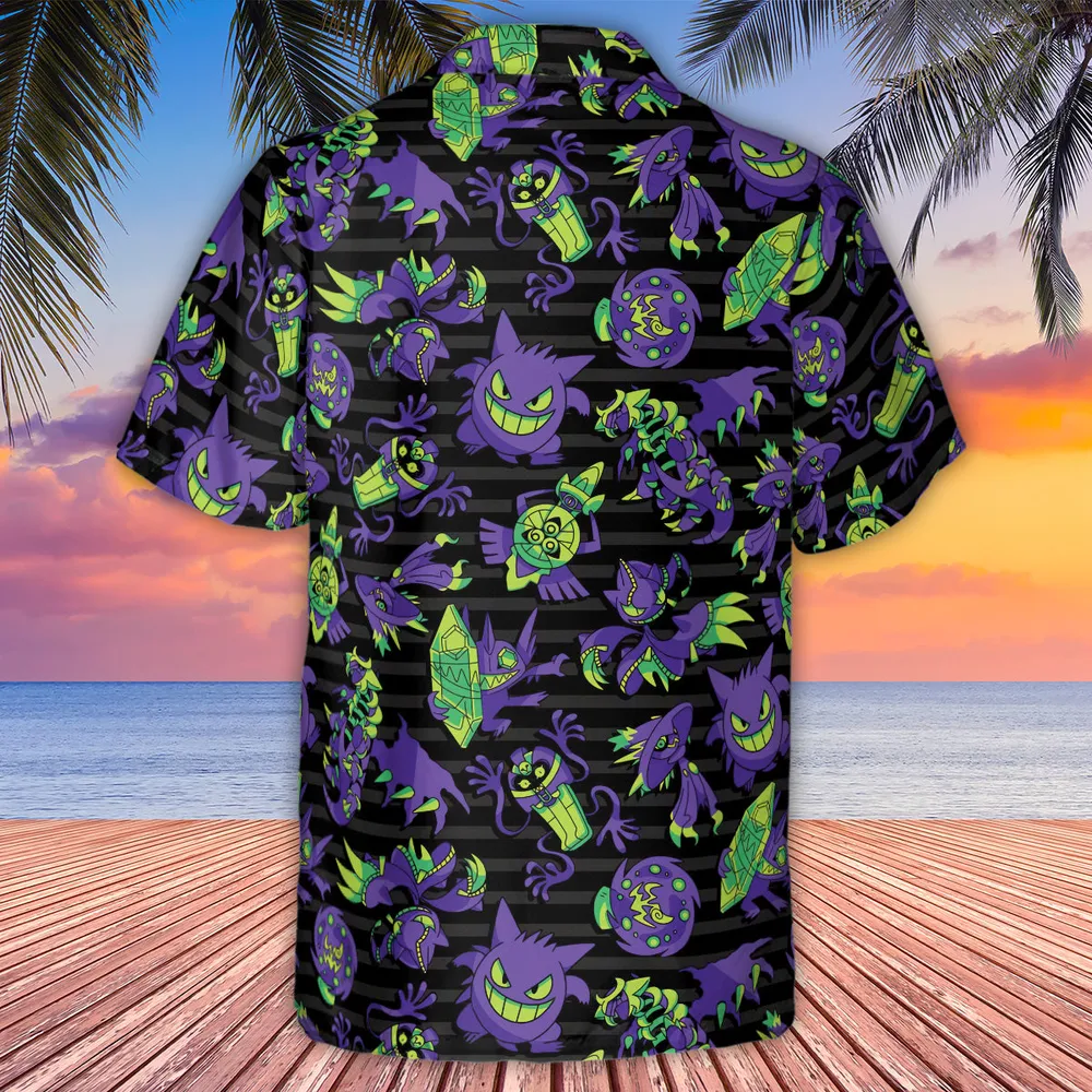 Ghost Type Pokemon Pattern Hawaiian Shirt - 3