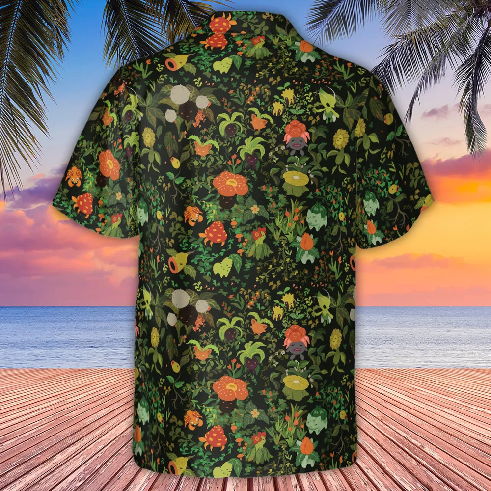 Grass Pokemon Patterns Hawaiian Shirt - 3
