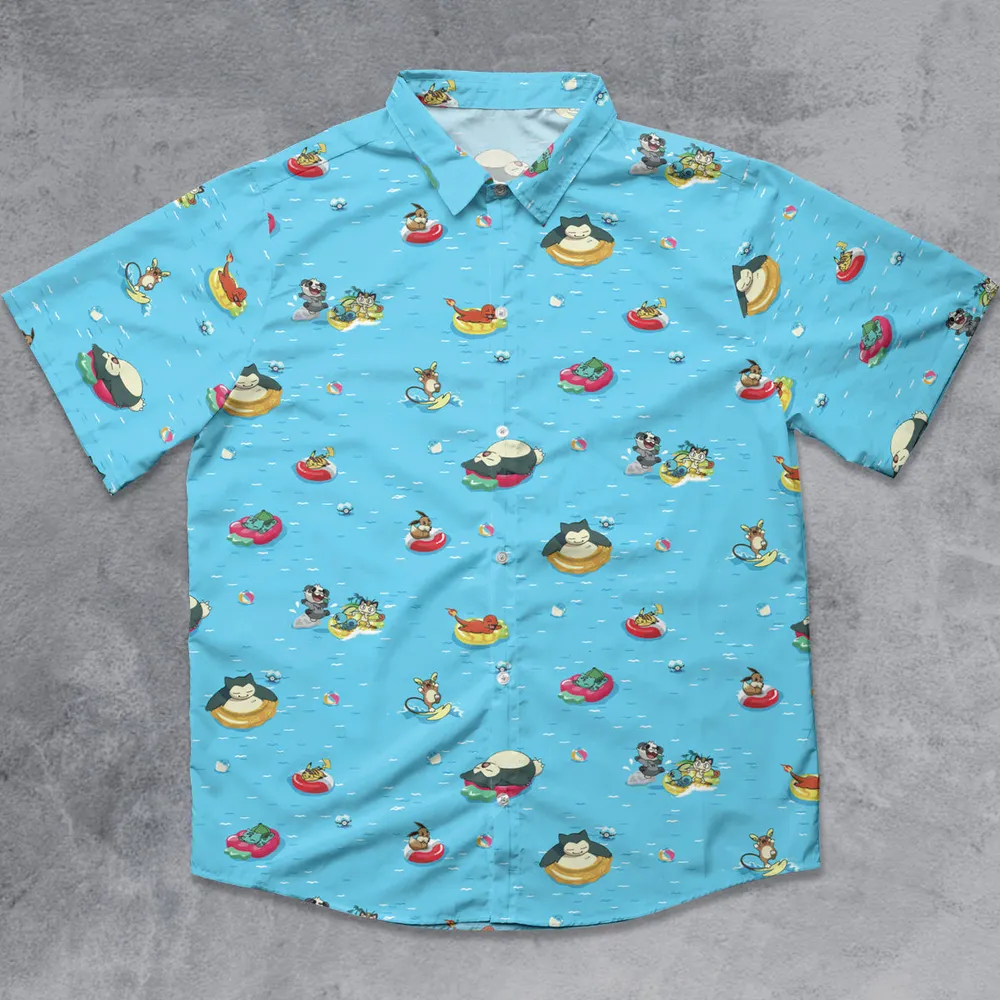 Pokemon Sunny Days Sea Swim Hawaiian Shirt - 3