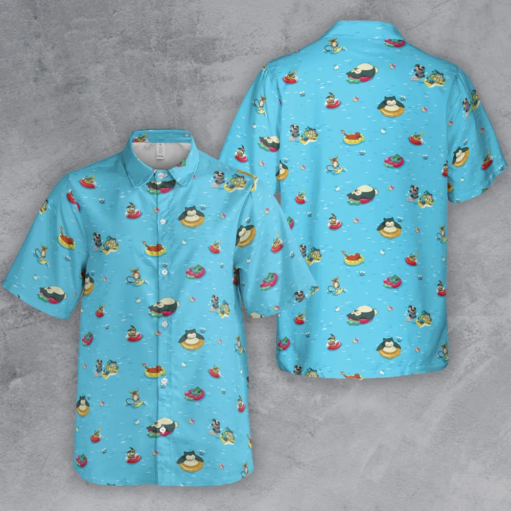 Pokemon Sunny Days Sea Swim Hawaiian Shirt - 5