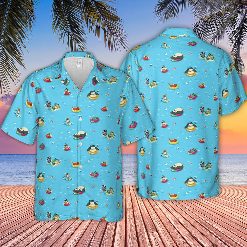 Pokemon Sunny Days Sea Swim Hawaiian Shirt - 6