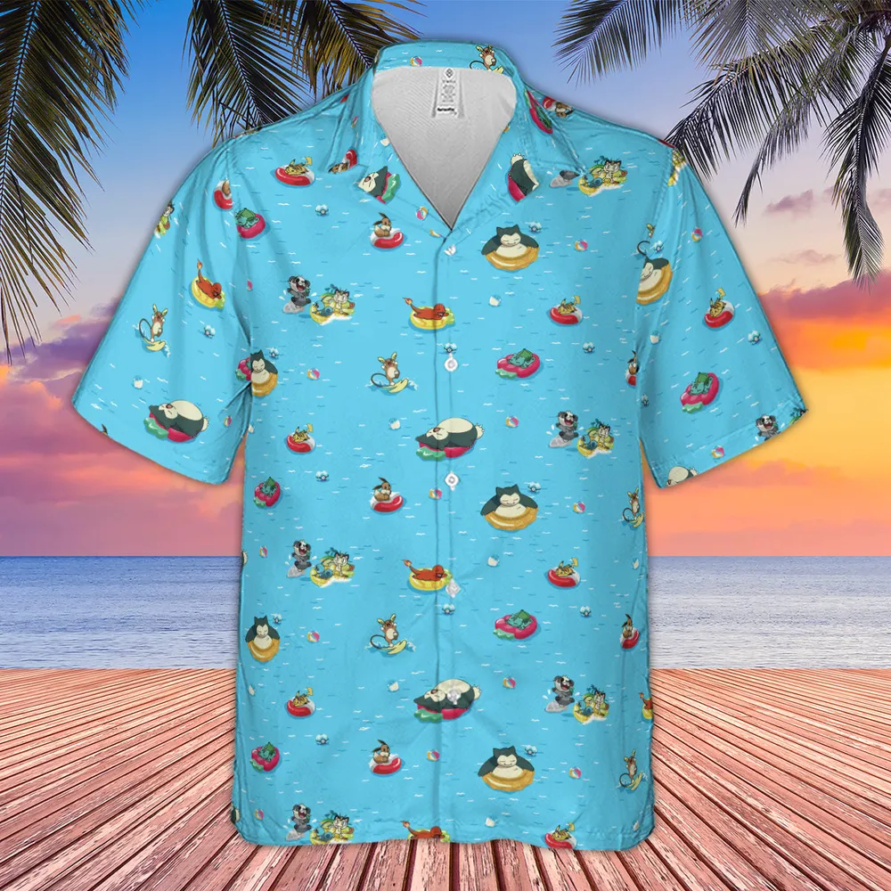 Pokemon Sunny Days Sea Swim Hawaiian Shirt - 10