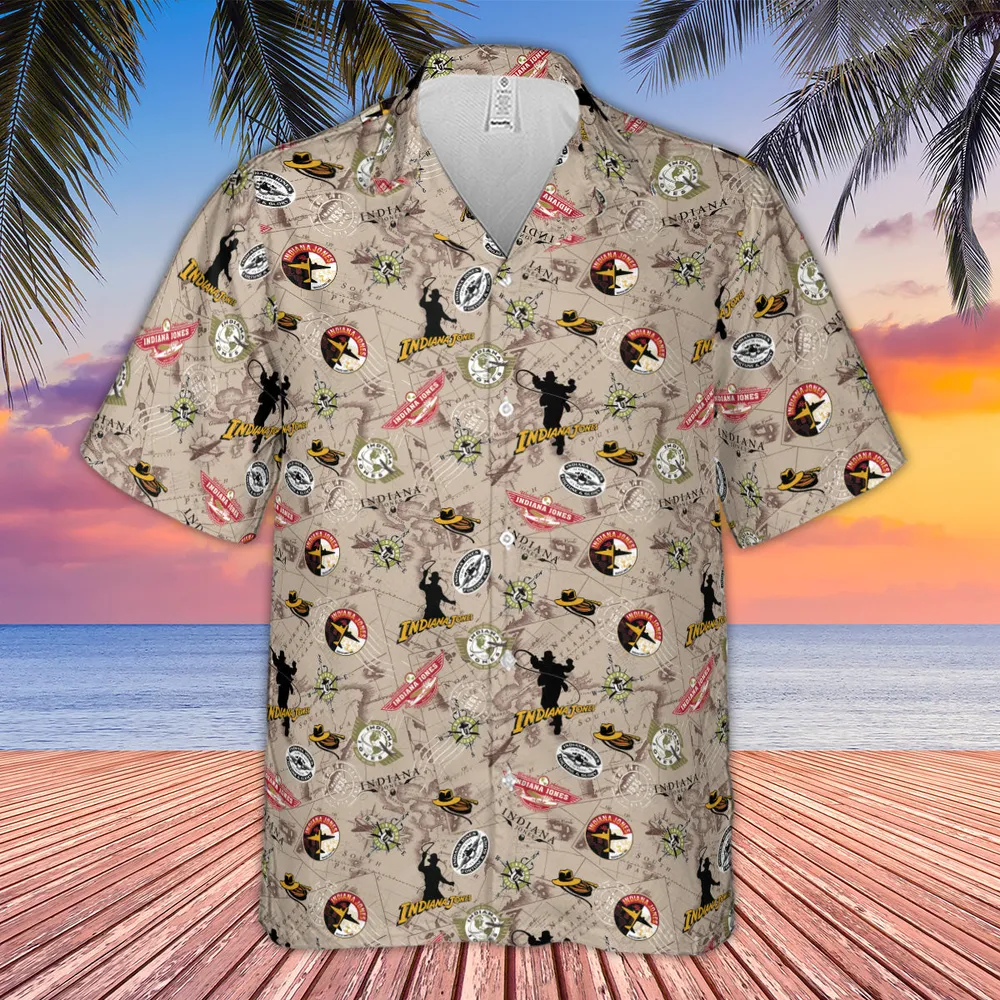 Indiana Jones Patterns Hawaiian Shirt - 4