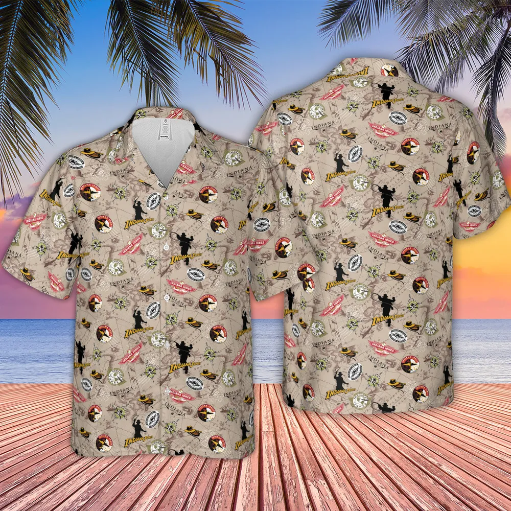 Indiana Jones Patterns Hawaiian Shirt - 2