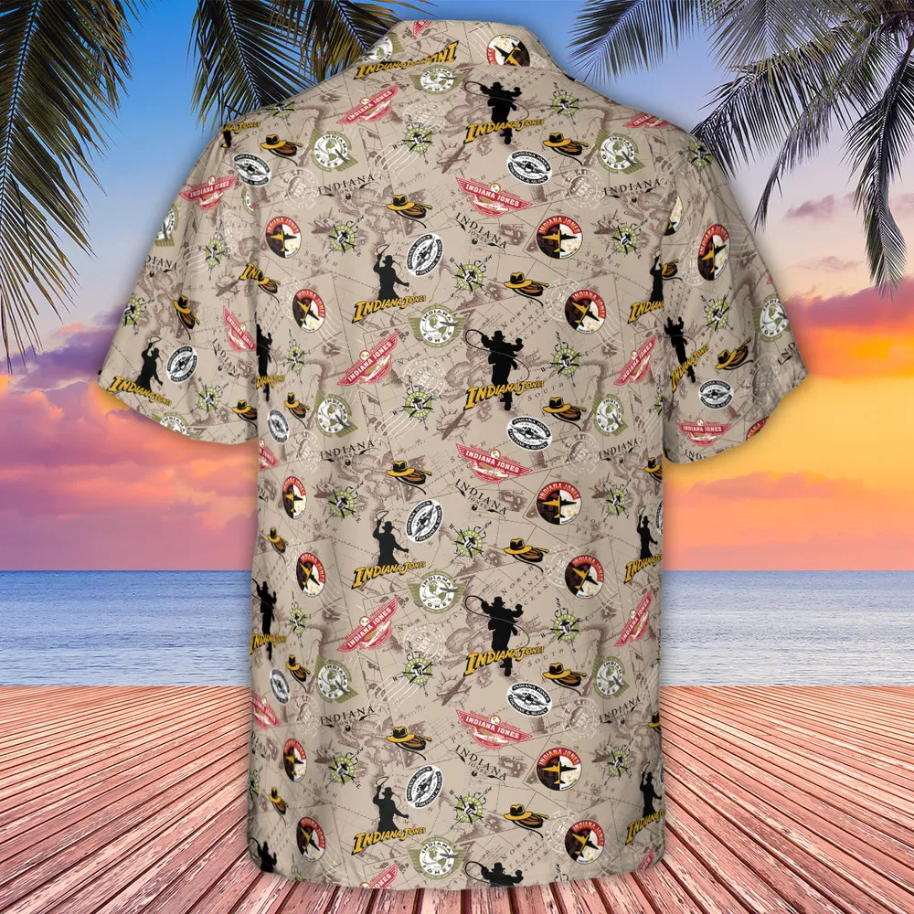Indiana Jones Patterns Hawaiian Shirt - 3