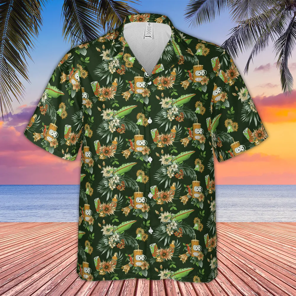 The Year 3000 Bender Futurama Hawaiian Shirt - 4