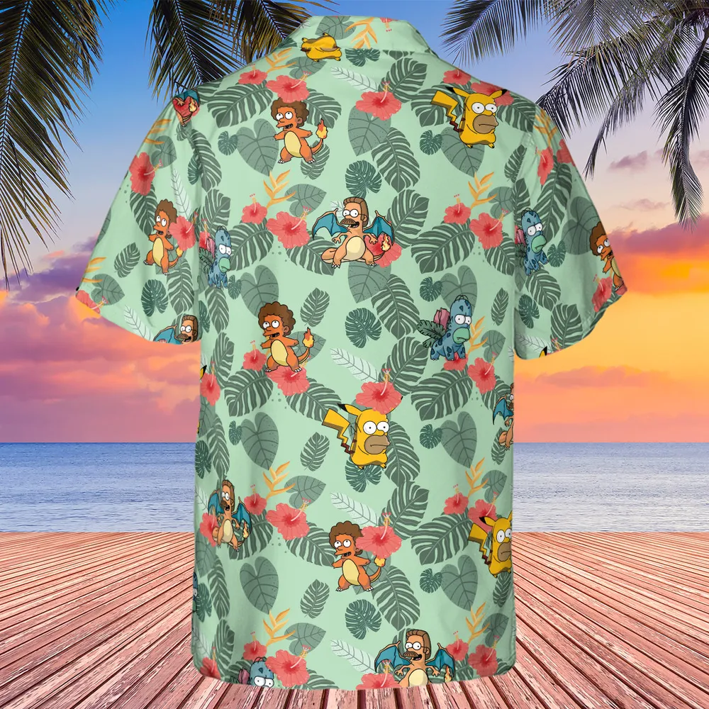 Simpsonmon The Simpsons Pokemon Mashup Hawaiian Shirt - 3