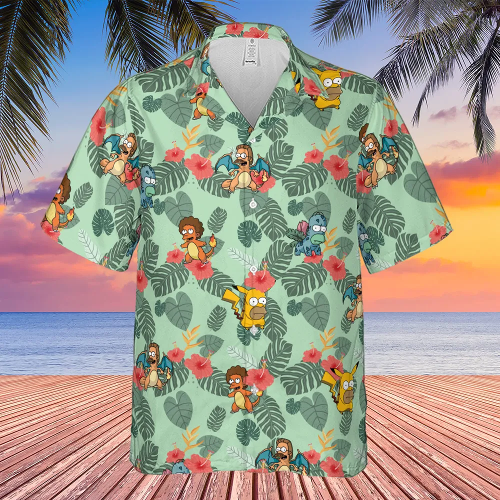 Simpsonmon The Simpsons Pokemon Mashup Hawaiian Shirt - 4