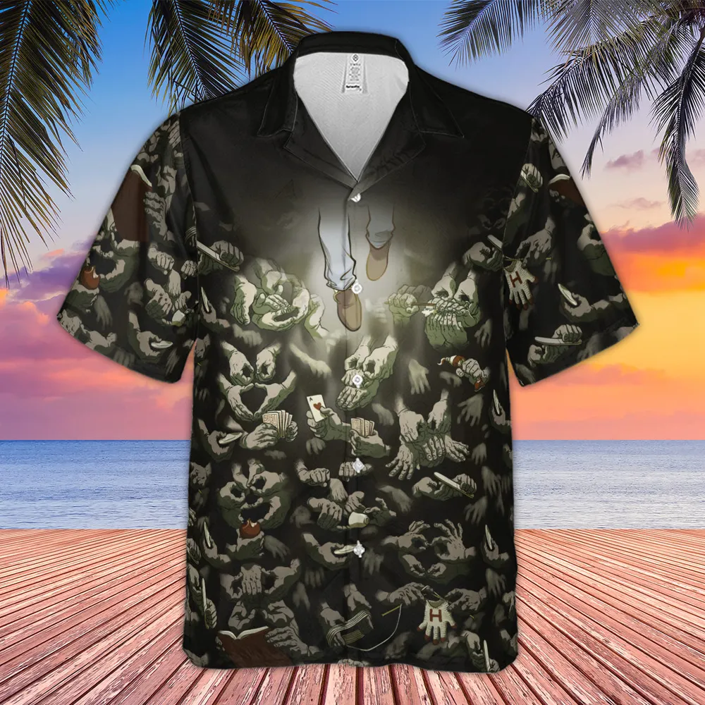 Funny Helping Hands Labyrinth Hawaiian Shirt - 8