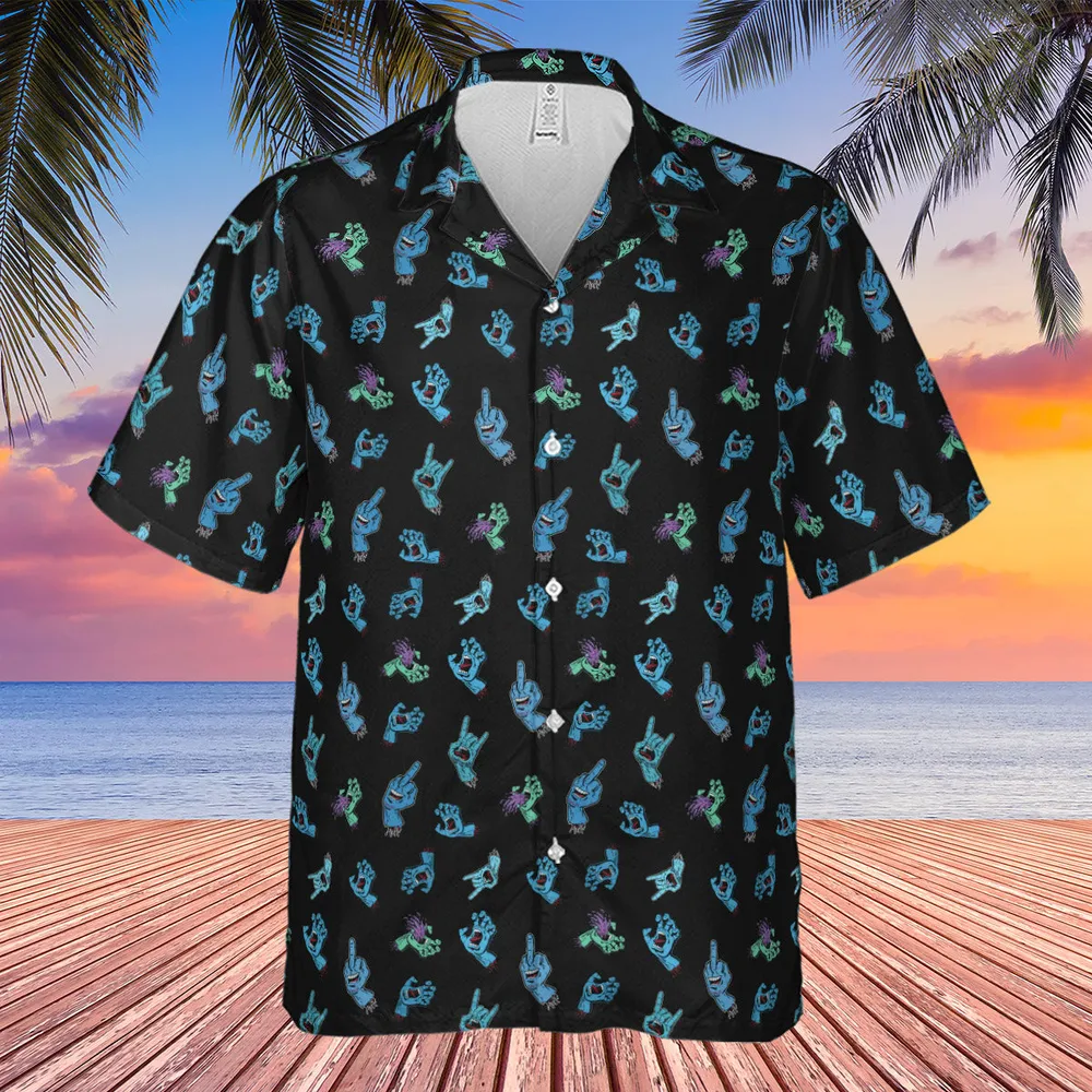 Santa Cruz Screaming Hand Hawaiian Shirt - 3