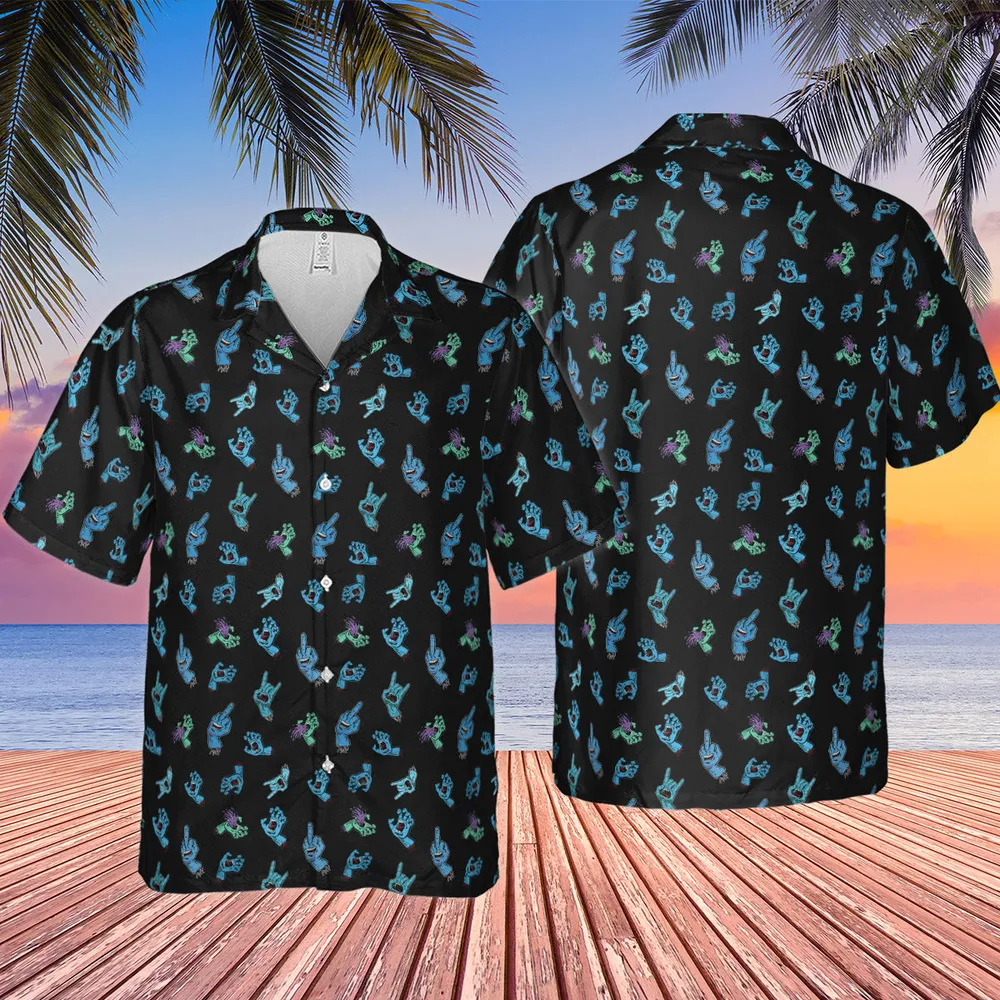 Santa Cruz Screaming Hand Hawaiian Shirt - 4