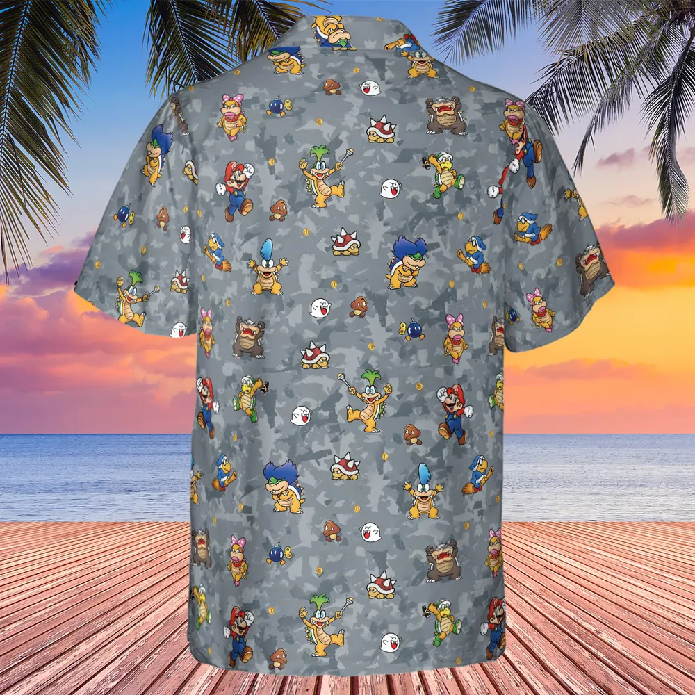 Super Mario Nintendo Video Game Hawaiian Shirt - 3