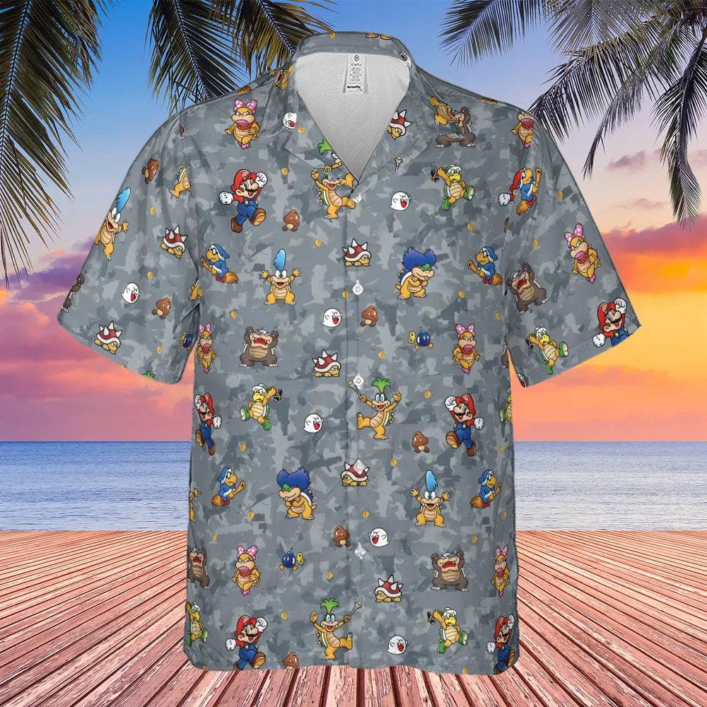Super Mario Nintendo Video Game Hawaiian Shirt - 4