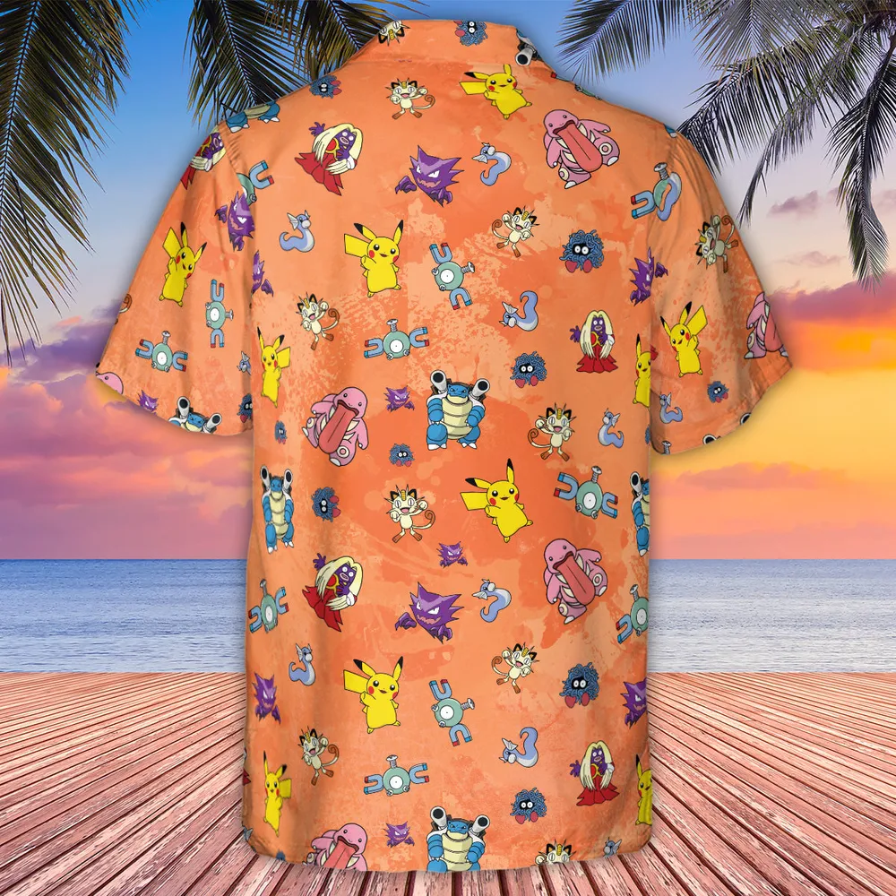 Pokemon Character Scatter Hawaiian Shirt - 3