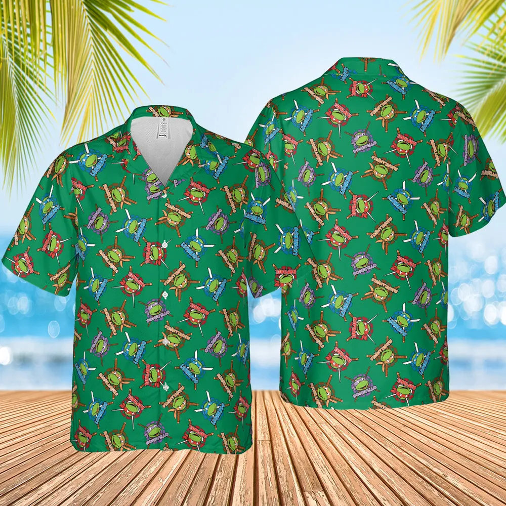 TMNT Characters Pattern Hawaiian Shirt - 4