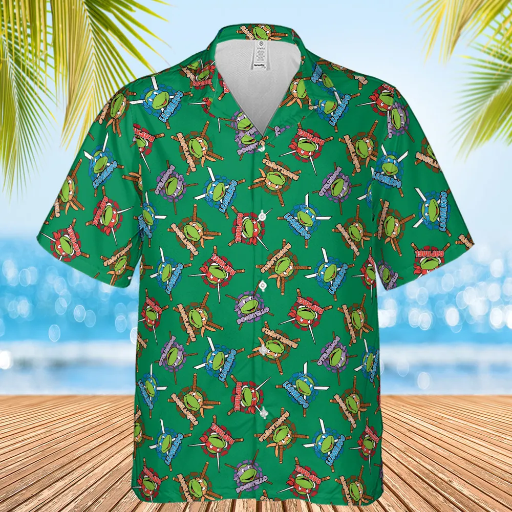 TMNT Characters Pattern Hawaiian Shirt - 3