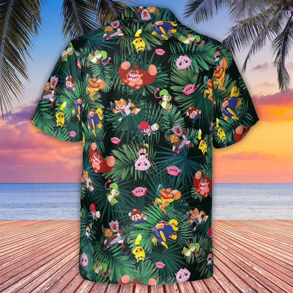 Video Game Characters Pattern Hawaiian Shirt - 2