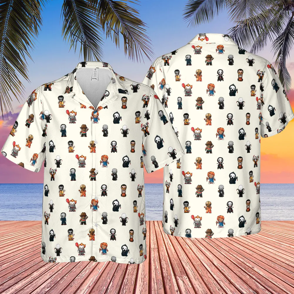 Horror Movies Characters Pattern Hawaiian Shirt - 4
