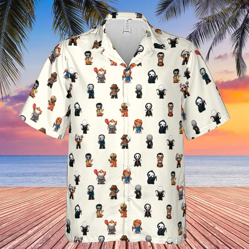 Horror Movies Characters Pattern Hawaiian Shirt - 3