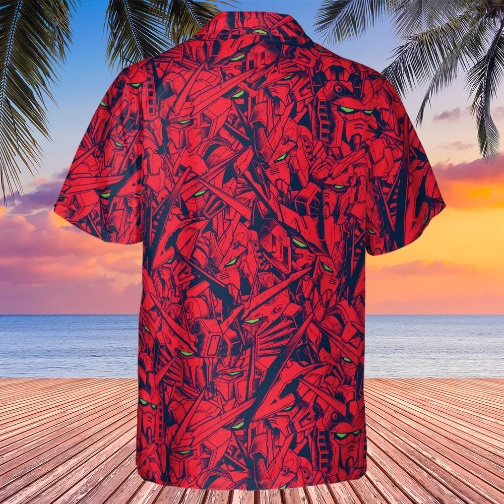 Gundam Camo Magenta Gundam Hawaiian Shirt - 2
