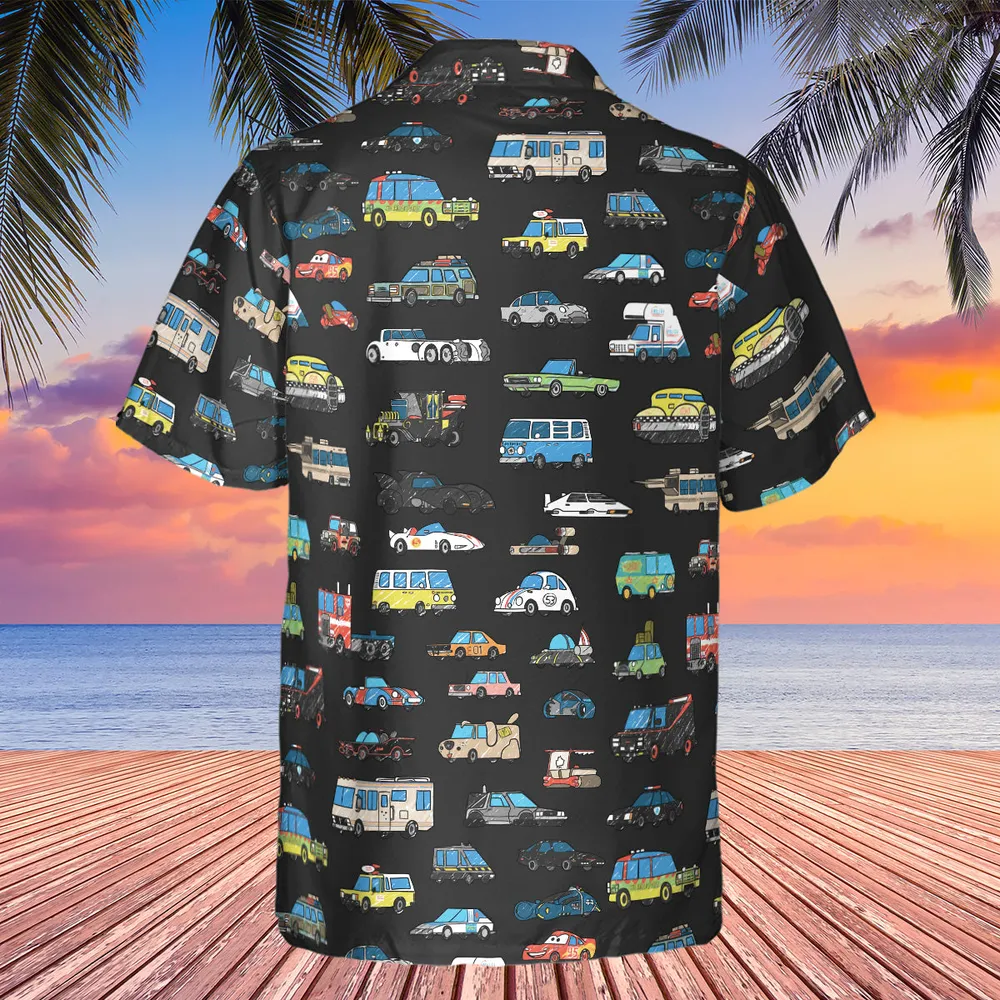 Movie Cars Pattern Hawaiian Shirt - 2