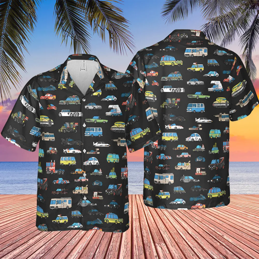 Movie Cars Pattern Hawaiian Shirt - 4