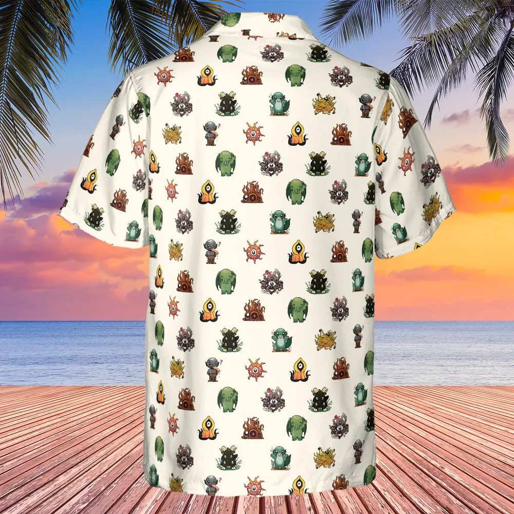 Lovecraft Demons Cute H.P. Lovecraft Monsters Pattern Hawaiian Shirt - 2