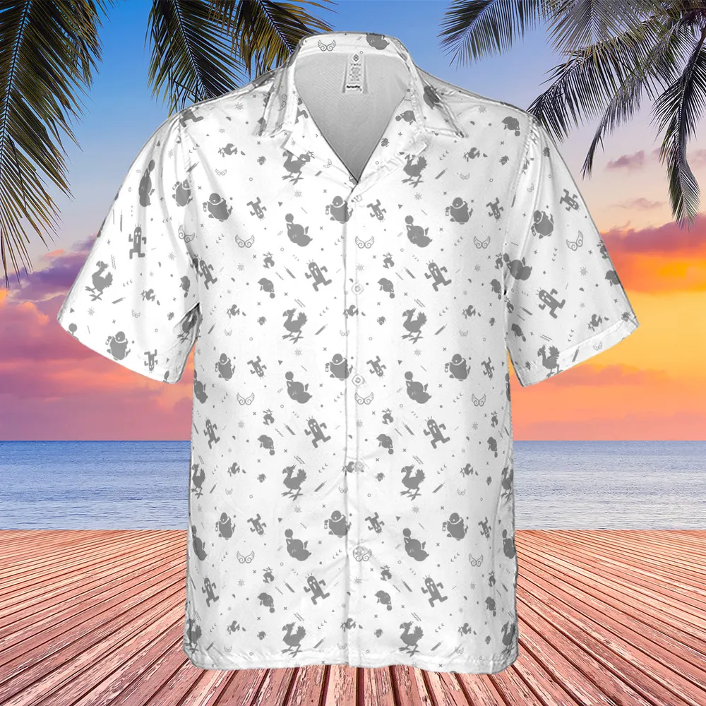 Final Fantasy Creatures Pattern Hawaiian Shirt - 3