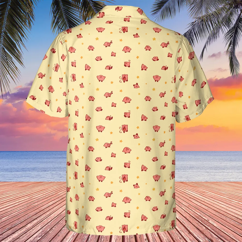 Nintendo Kirby Pattern Hawaiian Shirt - 3