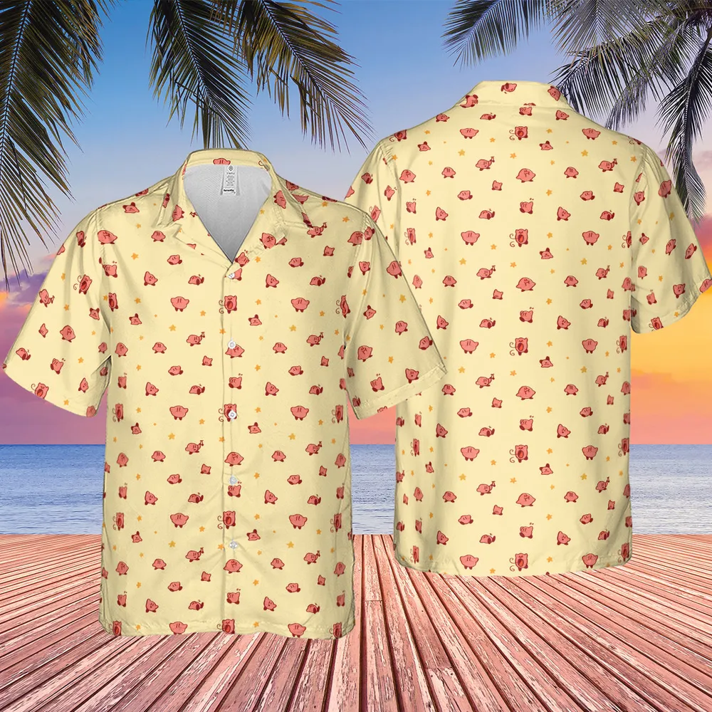 Nintendo Kirby Pattern Hawaiian Shirt - 2