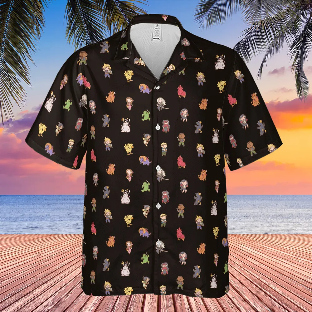 Final Fantasy Characters Pattern Hawaiian Shirt - 3