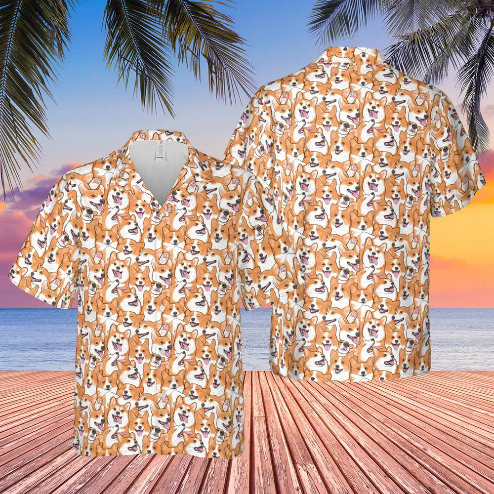 That's a lot of Corgi Hawaiian Shirt - 3