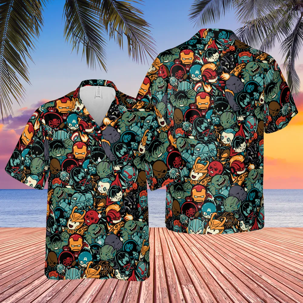 Marvelous Chibi Characters Pattern Hawaiian Shirt - 2