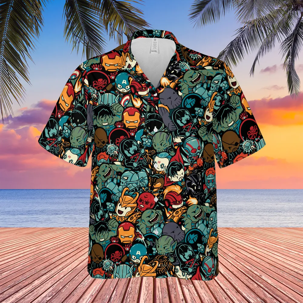 Marvelous Chibi Characters Pattern Hawaiian Shirt - 3