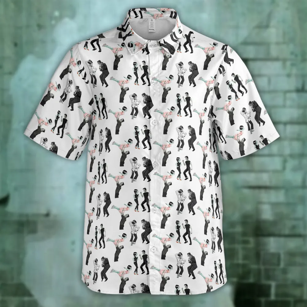 Frankenstein And Bride Dance Movies Dance Scene Mashup Hawaiian Shirt - 4