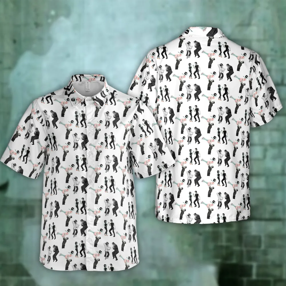 Frankenstein And Bride Dance Movies Dance Scene Mashup Hawaiian Shirt - 6