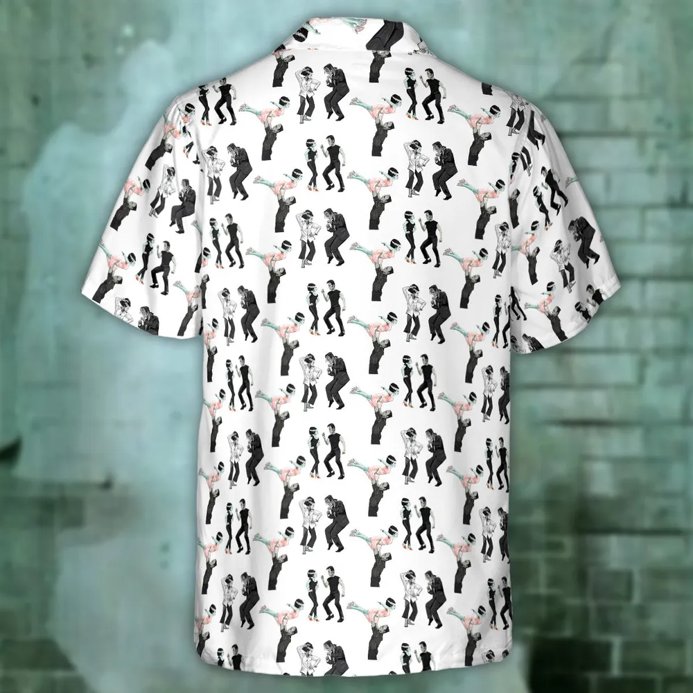 Frankenstein And Bride Dance Movies Dance Scene Mashup Hawaiian Shirt - 2