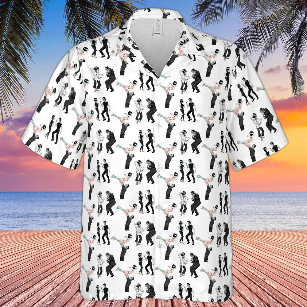 Frankenstein And Bride Dance Movies Dance Scene Mashup Hawaiian Shirt - 7