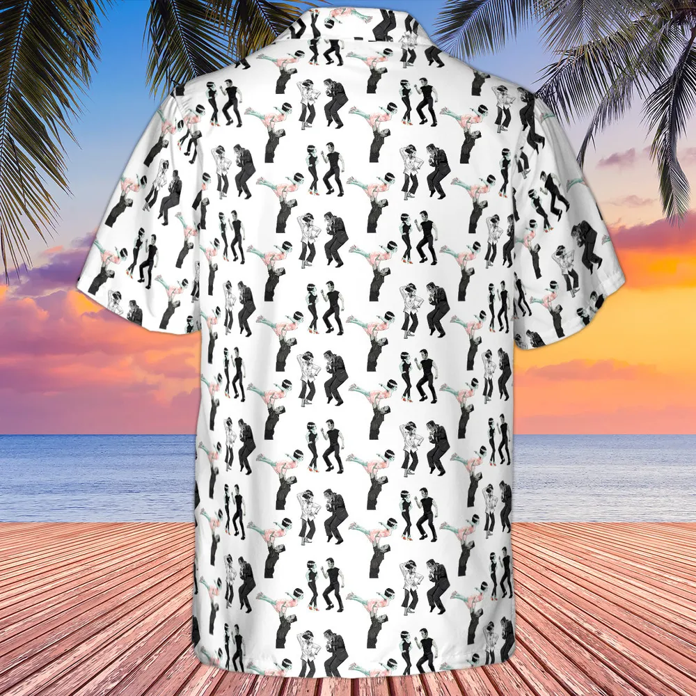 Frankenstein And Bride Dance Movies Dance Scene Mashup Hawaiian Shirt - 5