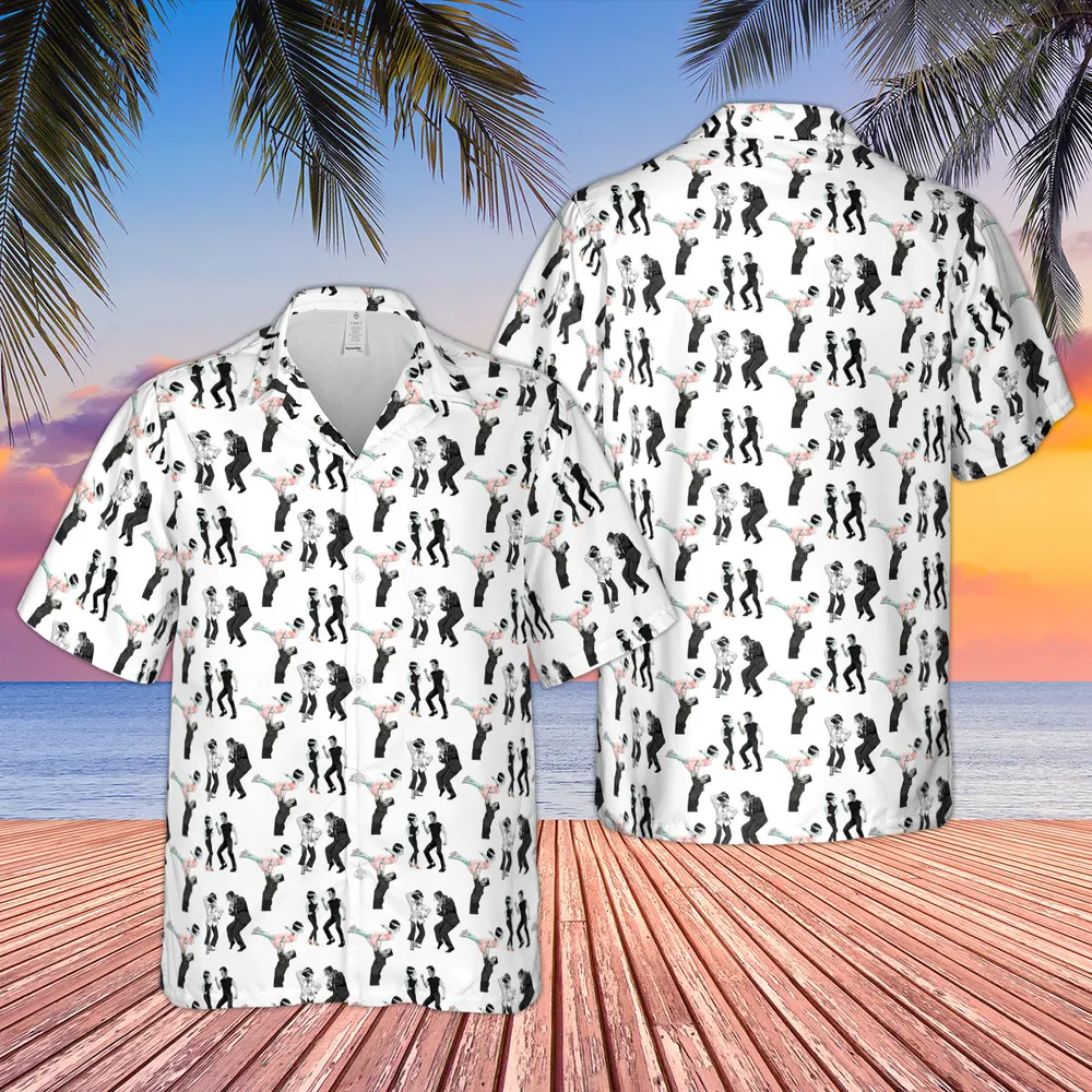 Frankenstein And Bride Dance Movies Dance Scene Mashup Hawaiian Shirt - 9