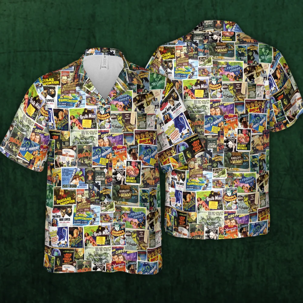 Vintage Horror Movies Hawaiian Shirt - 4