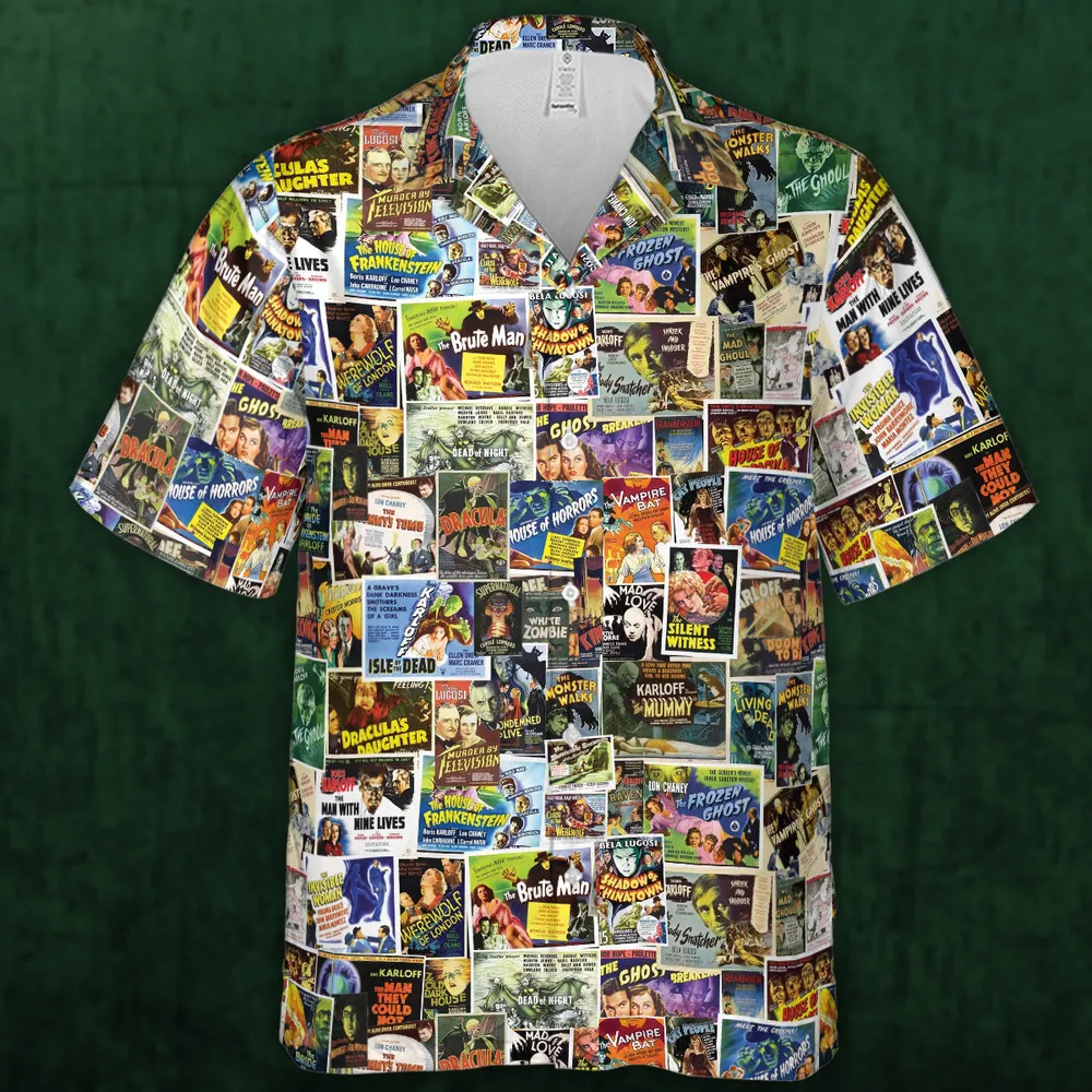 Vintage Horror Movies Hawaiian Shirt - 3