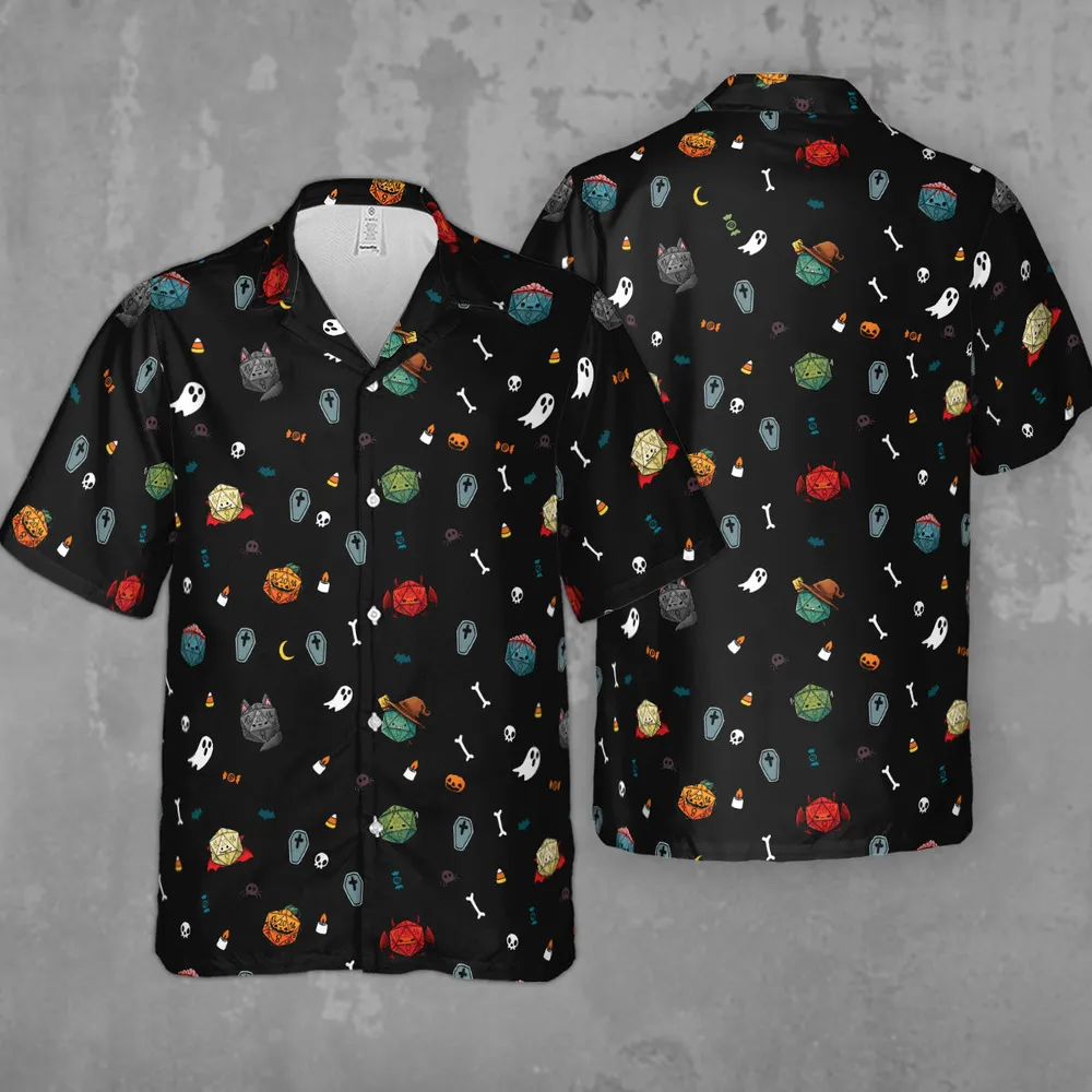 Halloween DND Dices Pattern Hawaiian Shirt - 3