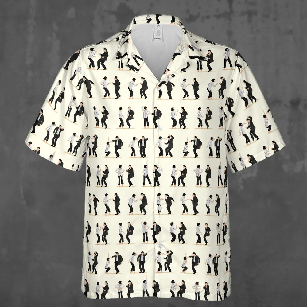 Mia Wallace and Vincent Vega Dance Pulp Fiction Hawaiian Shirt - 3