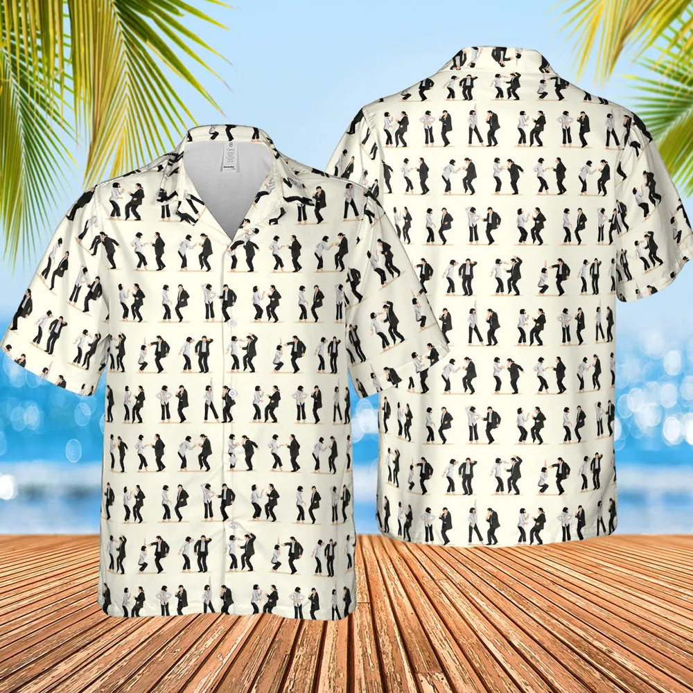 Mia Wallace and Vincent Vega Dance Pulp Fiction Hawaiian Shirt - 4