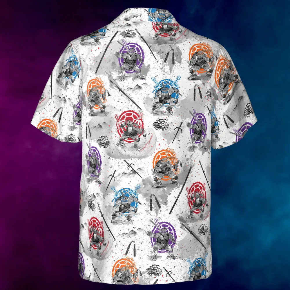 TMNT Characters Sumi-E Pattern Hawaiian Shirt - 2
