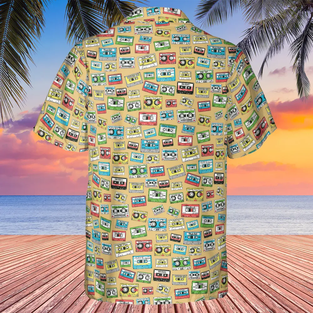 80s Playlist Pattern Hawaiian Shirt - 7